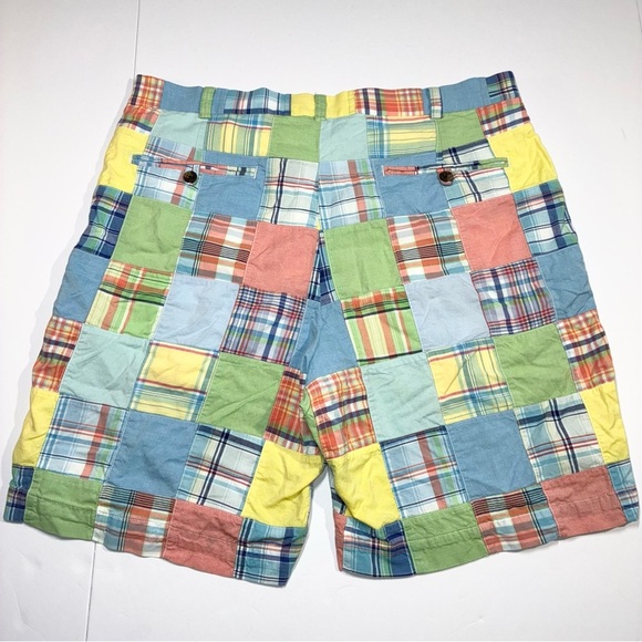 Brooks Brothers Madras Plaid Patchwork Madras Shorts Mens 36 Casual Preppy - Picture 3 of 4